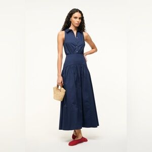 STAUD Romy Navy Dress 10